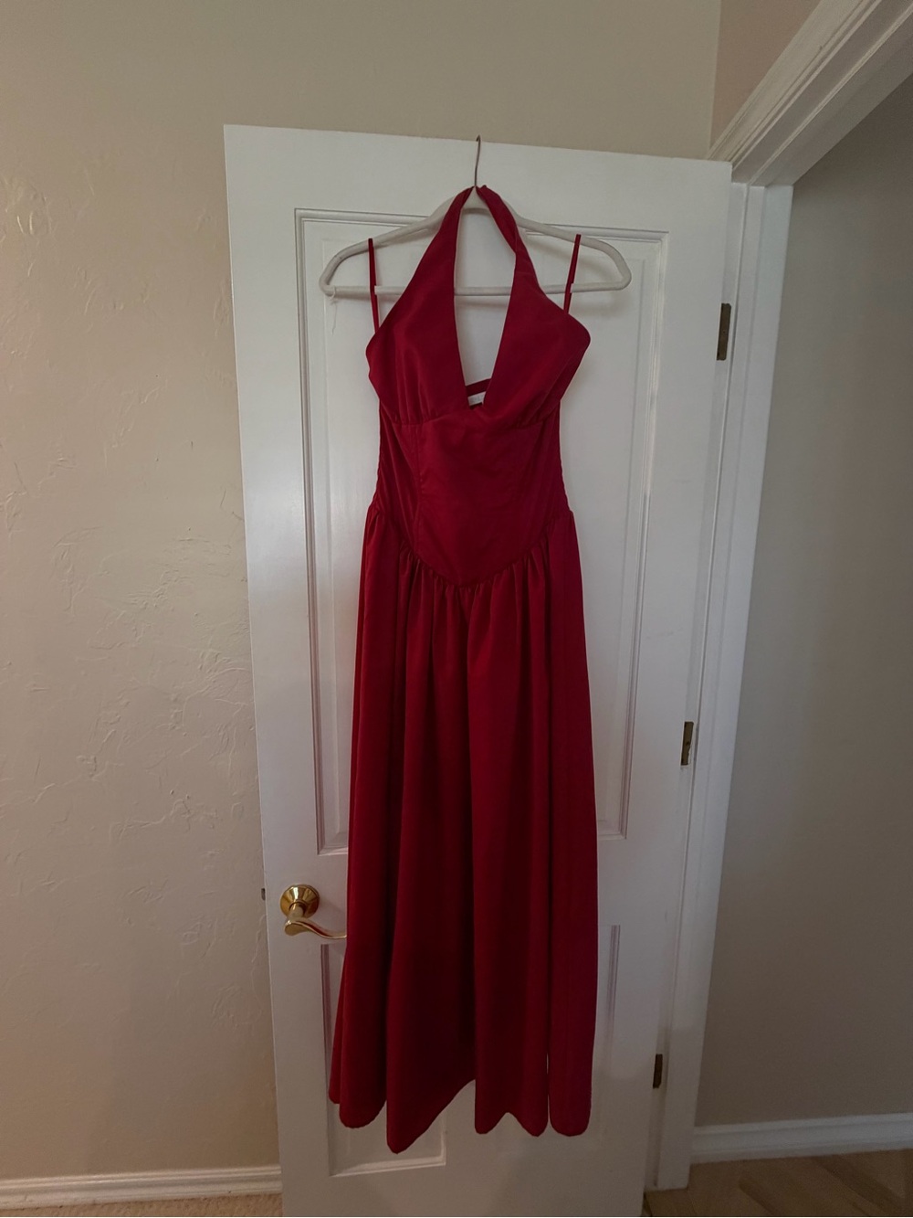 More to Come Red Halter Maxi Dress